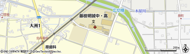 藤枝明誠高校錬成館周辺の地図