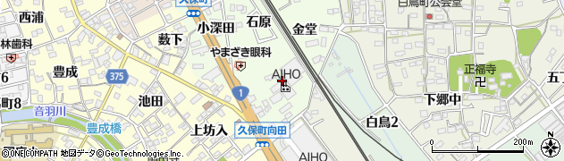 愛知県豊川市久保町（向田）周辺の地図