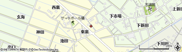愛知県西尾市下道目記町東裏45周辺の地図