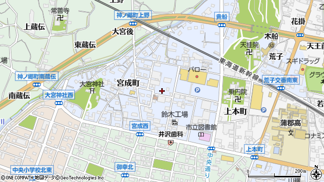 〒443-0041 愛知県蒲郡市宮成町の地図