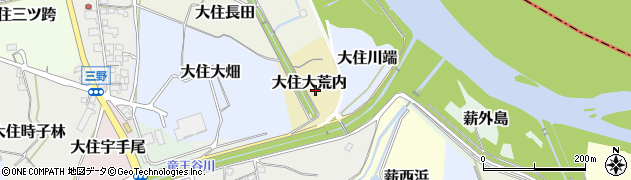 京都府京田辺市大住大荒内周辺の地図