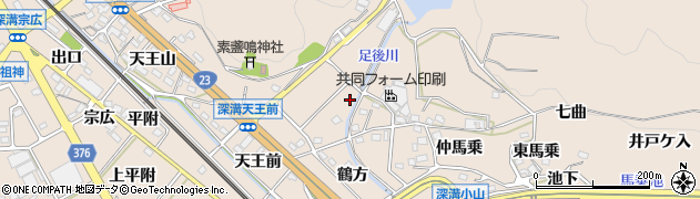愛知県額田郡幸田町深溝江松周辺の地図