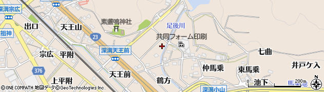 愛知県幸田町（額田郡）深溝（江松）周辺の地図