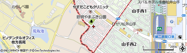 京都府八幡市欽明台西周辺の地図