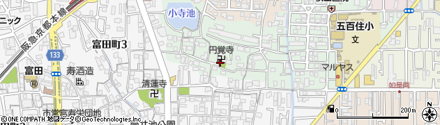 大阪府高槻市西五百住町周辺の地図