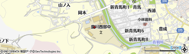 豊川市立西部中学校周辺の地図