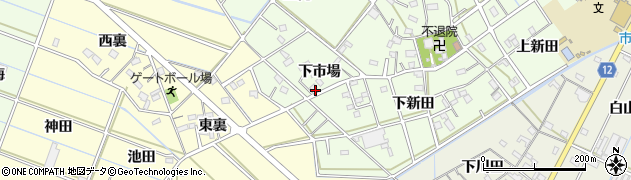 愛知県西尾市上道目記町（下市場）周辺の地図