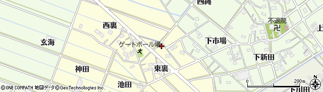 愛知県西尾市下道目記町東裏47周辺の地図