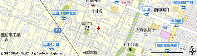 姫路土山郵便局周辺の地図