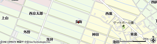 愛知県西尾市行用町（玄海）周辺の地図