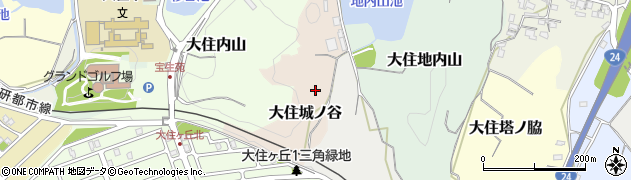 京都府京田辺市大住城ノ谷周辺の地図