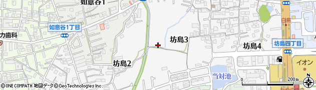 大阪府箕面市坊島周辺の地図