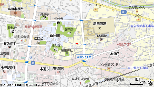 〒427-0058 静岡県島田市祇園町の地図