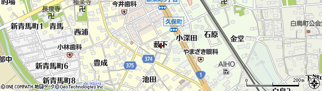 愛知県豊川市国府町薮下周辺の地図