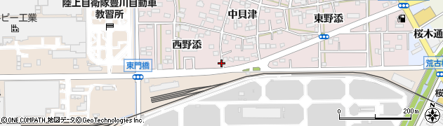 愛知県豊川市本野町西野添35周辺の地図