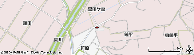 愛知県豊橋市石巻西川町（鐘平）周辺の地図