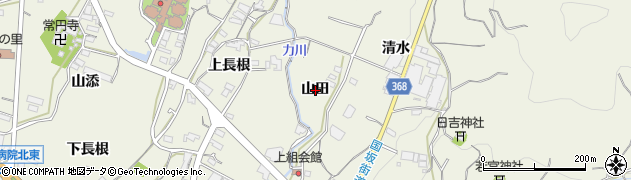 愛知県蒲郡市豊岡町山田周辺の地図