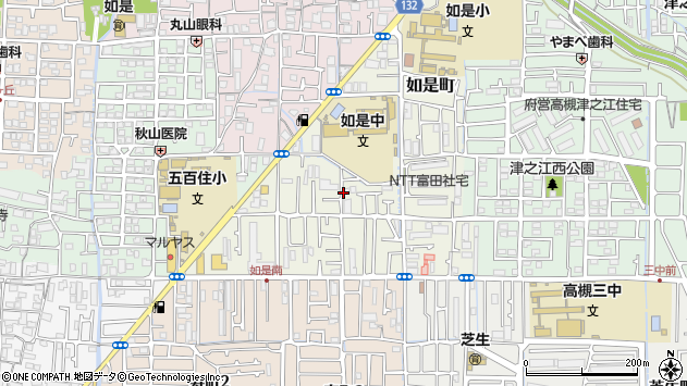 〒569-0827 大阪府高槻市如是町の地図