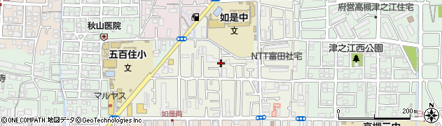 大阪府高槻市如是町周辺の地図