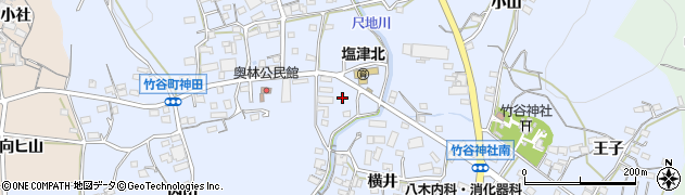 愛知県蒲郡市竹谷町道泉周辺の地図