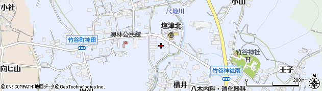 愛知県蒲郡市竹谷町（道泉）周辺の地図