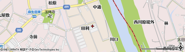 愛知県豊川市向河原町田利周辺の地図