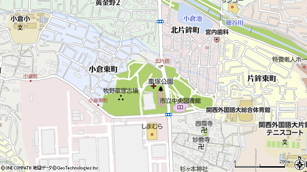 〒573-1159 大阪府枚方市車塚の地図