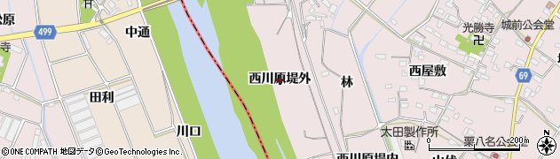 愛知県豊橋市賀茂町（西川原堤外）周辺の地図