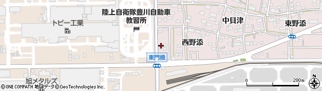 愛知県豊川市本野町西野添11周辺の地図