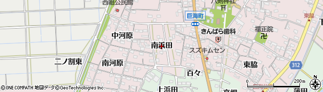 愛知県西尾市巨海町（南浜田）周辺の地図