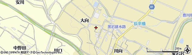 愛知県豊橋市石巻萩平町大向周辺の地図