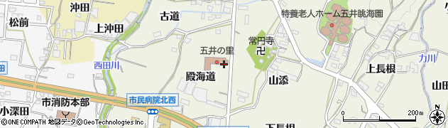 愛知県蒲郡市五井町殿海道11周辺の地図