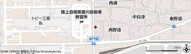 愛知県豊川市本野町西野添6周辺の地図