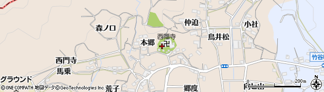愛知県蒲郡市西迫町周辺の地図