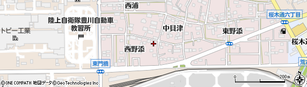 愛知県豊川市本野町西野添41周辺の地図