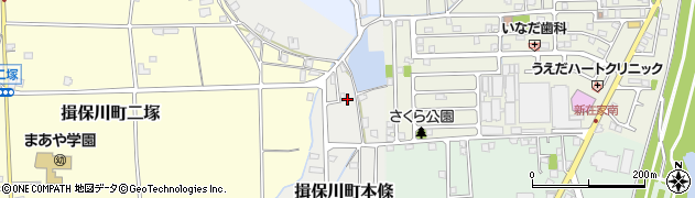 兵庫県たつの市揖保川町本條周辺の地図
