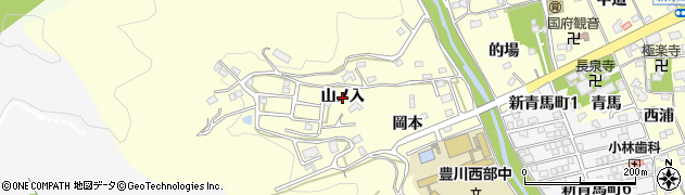 愛知県豊川市国府町（山ノ入）周辺の地図