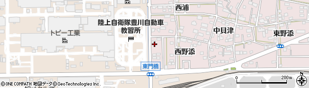 愛知県豊川市本野町西野添5周辺の地図