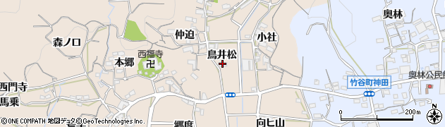 愛知県蒲郡市西迫町（鳥井松）周辺の地図