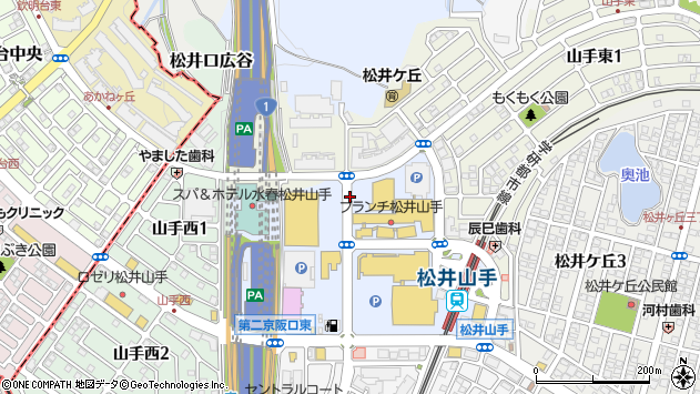 〒610-0356 京都府京田辺市山手中央の地図