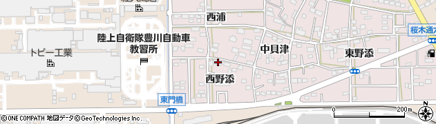 愛知県豊川市本野町西野添31周辺の地図