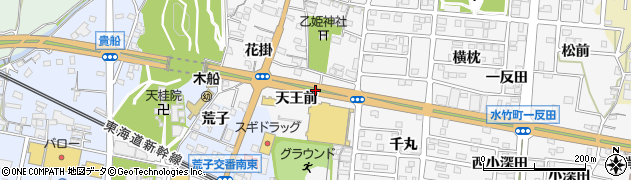 愛知県蒲郡市水竹町（天王前）周辺の地図
