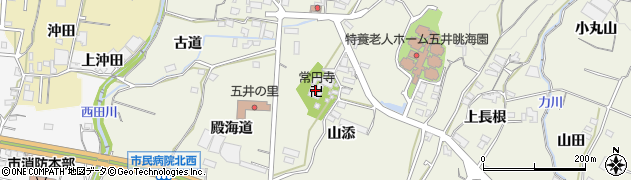 愛知県蒲郡市五井町堂前周辺の地図