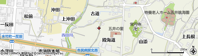 愛知県蒲郡市五井町（高立野）周辺の地図