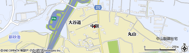 愛知県武豊町（知多郡）冨貴（中割）周辺の地図