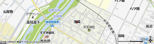 愛知県西尾市吉良町上横須賀（池端）周辺の地図
