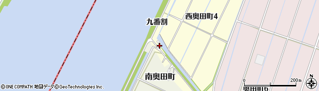 愛知県西尾市西奥田町（九番割）周辺の地図