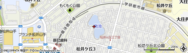 京都府京田辺市松井奥池周辺の地図