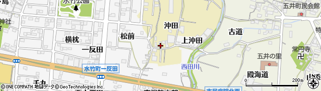 愛知県蒲郡市清田町沖田周辺の地図