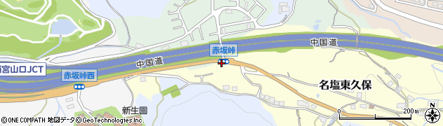 赤坂峠周辺の地図